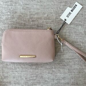 Steve Madden Pink Clutch with Gold Accents